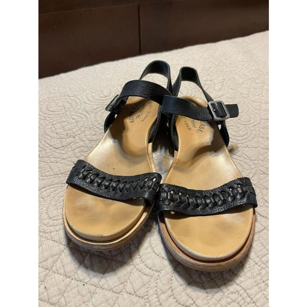 Korks By Kork Ease Sandals Strap Braided Black Womens Size 8 Cushioned Insole